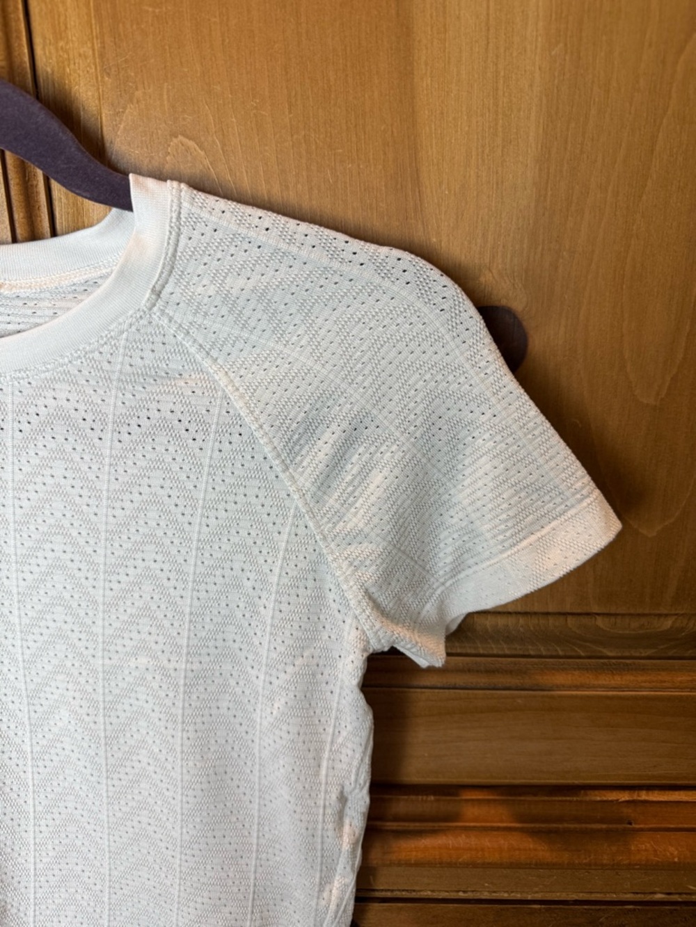 Lululemon Swiftly Pointelle Cropped Short-Sleeve Shirt - Picture 3 of 7
